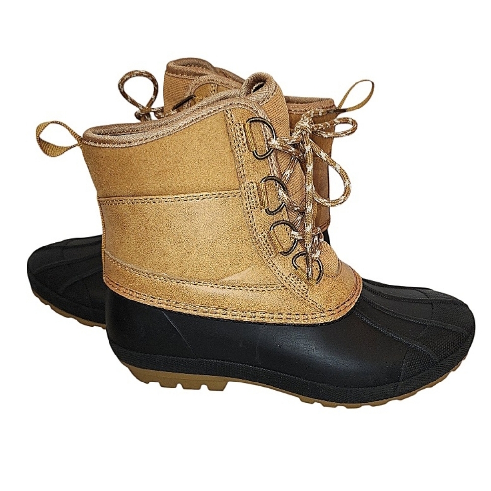Universal Thread Women's Duck Boots, Tan and Black, Size 7 - Water Resistant
